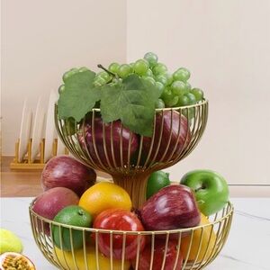 Gold Metal Fruit Basket